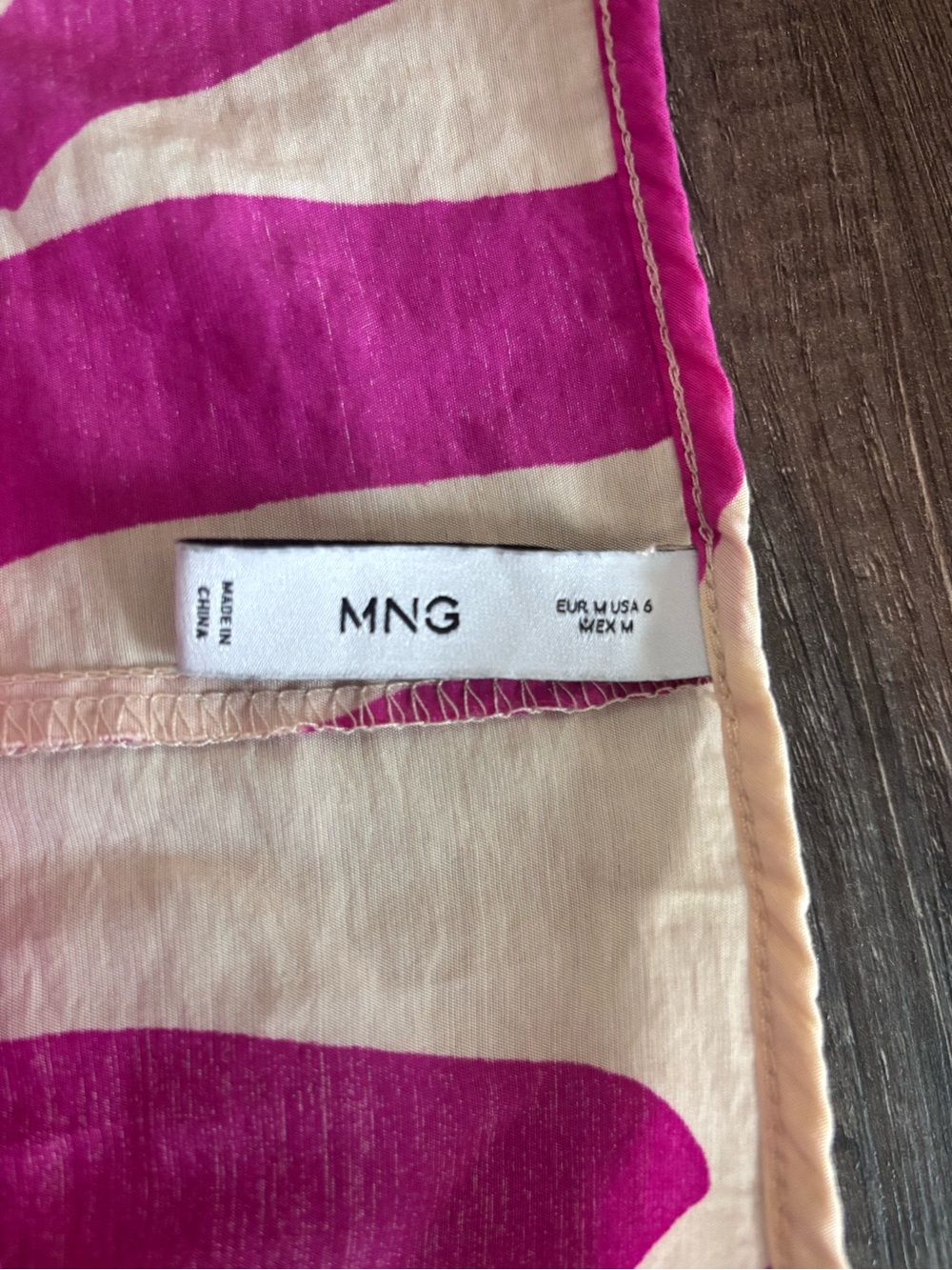 Mango MNG Abstract Print Midi Dress Womens Medium Pink Beige Sleeveless - Picture 4 of 11